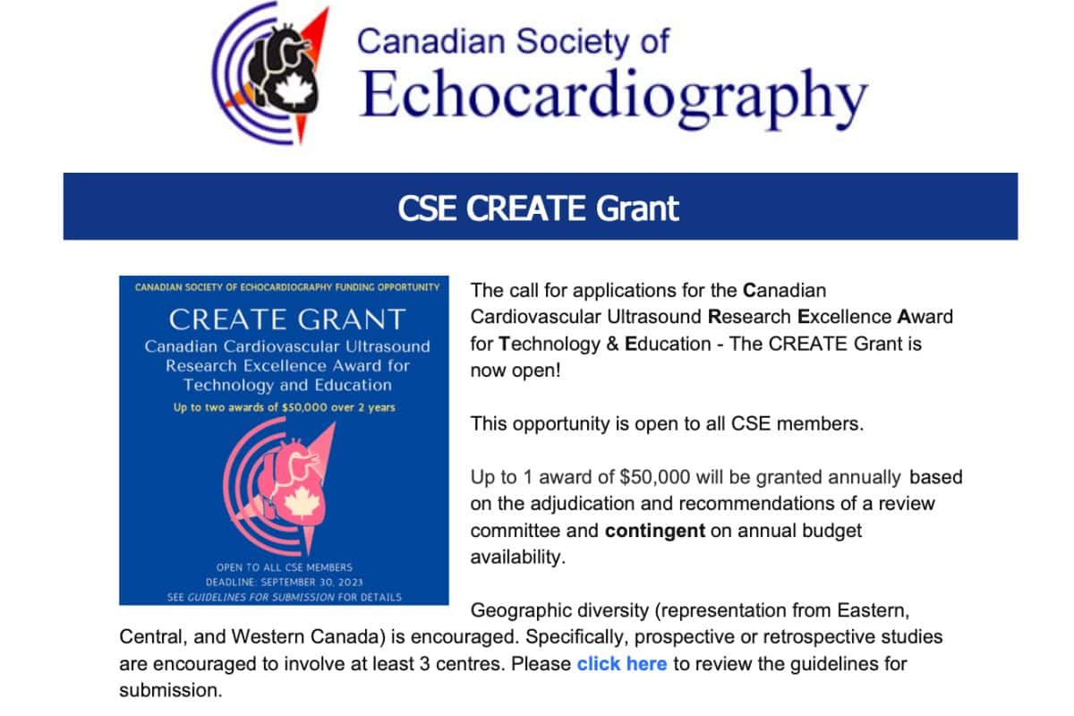 CSE CREATE Grant application announcement