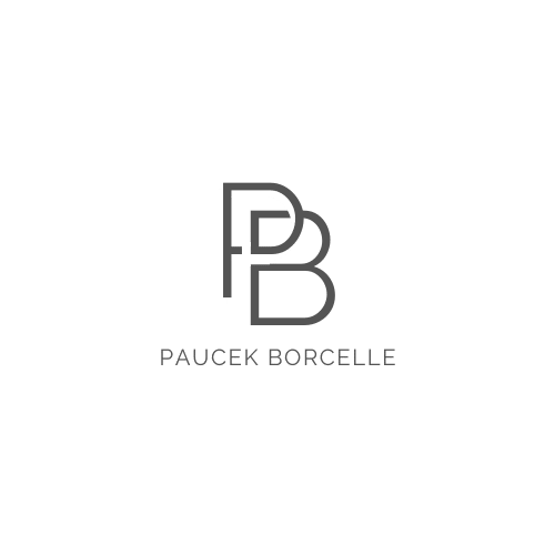 Stylized initials PB with text