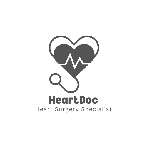 Heart surgery logo with stethoscope