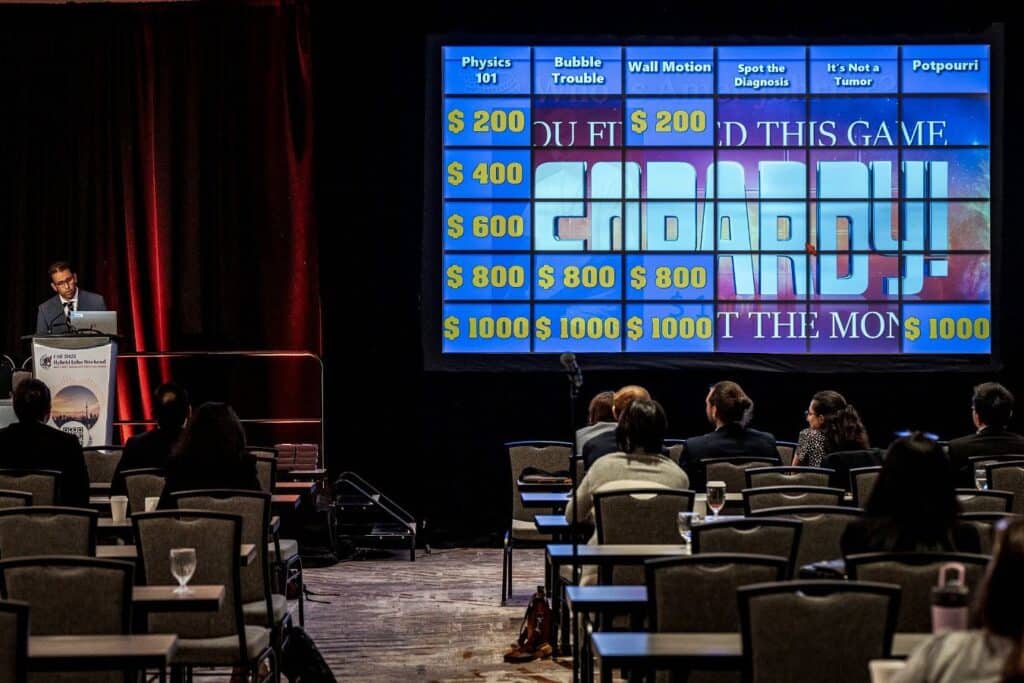 Jeopardy game show presentation setup